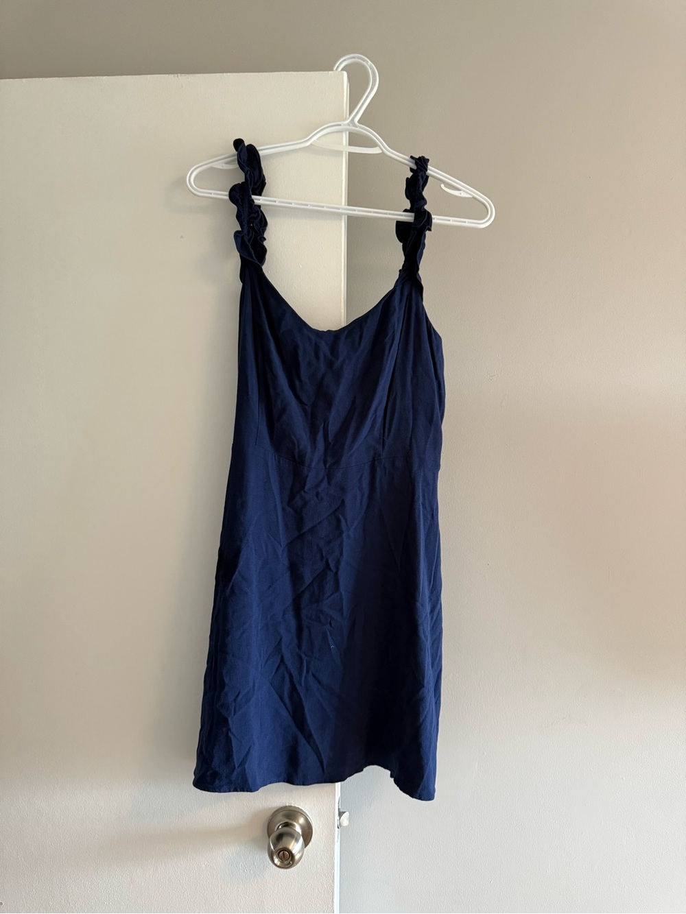Sunday Best Navy Dress with Twisted Straps
